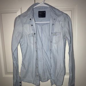 American Eagle Jean Button up shirt/cardigan